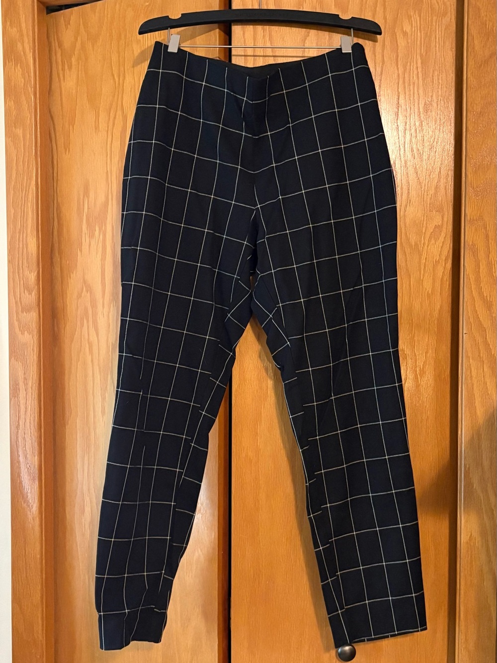 a new day Black Windowpane Cropped Dress Pants